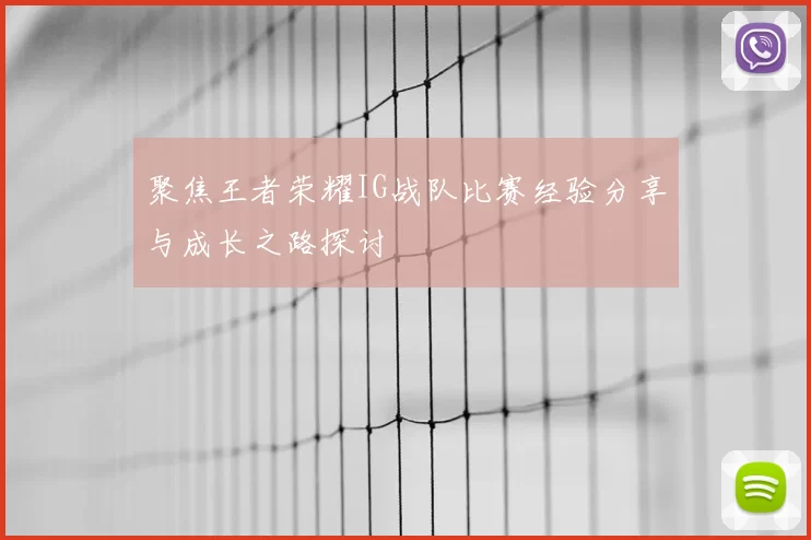 聚焦王者荣耀IG战队比赛经验分享与成长之路探讨